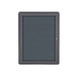 Ghent Ovation 1 Door Enclosed Fabric Bulletin Board w/ Gray Frame, 3'H x 2'W, Gray_1