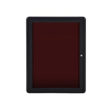 Ghent Ovation 1 Door Enclosed Flannel Letter Board w/ Black Frame, 3'H x 2'W, Burgundy_0