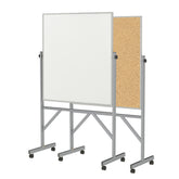 Ghent Reversible Whiteboard / Cork Bulletin Board w/ Aluminum Frame, 4'H x 3'W_0