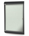 Ghent Silhouette 1 Door Enclosed Vinyl Bulletin Board w/ Black Frame, 4'H x 2'W, Silver_1