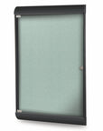 Ghent Silhouette 1 Door Enclosed Vinyl Bulletin Board w/ Black Frame, 4'H x 2'W, Stone_1
