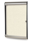 Ghent Silhouette 1 Door Enclosed Vinyl Bulletin Board w/ Satin Aluminum Frame, 4'H x 2'W, Ivory_1