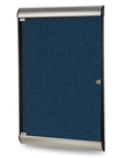 Ghent Silhouette 1 Door Enclosed Vinyl Bulletin Board w/ Satin Aluminum Frame, 4'H x 2'W, Navy_1