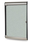 Ghent Silhouette 1 Door Enclosed Vinyl Bulletin Board w/ Satin Aluminum Frame, 4'H x 2'W, Silver_1