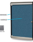 Ghent Silhouette 1 Door Enclosed Vinyl Bulletin Board w/ Satin Aluminum Frame, 4'H x 2'W, Ivory_2