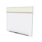 Ghent Porcelain Whiteboard / Vinyl Bulletin Combo Board, Magnetic, Style A, 5'H x 6'W, Ivory_1