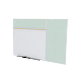 Ghent Porcelain Whiteboard / Vinyl Bulletin Combo Board, Magnetic, Style B, 5'H x 6'W, Silver_1