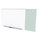Ghent Porcelain Whiteboard / Vinyl Bulletin Combo Board, Magnetic, Style C, 5'H x 16'W, Silver_1