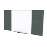 Ghent Porcelain Whiteboard / Recycled Rubber Bulletin Combo Board, Magnetic, Style D, 5'H x 16'W, Confetti_1