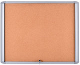 MasterVision Weather Resistant Cork Bulletin Enclosed Board Cabinet, 30" x 26.5", Aluminum Frame