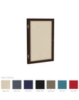 Ghent 1 Door Enclosed Fabric Bulletin Boards w/ Walnut Frame, 36"H x 30"W, Red_0