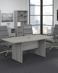 Bush Business Furniture 72W x 36D Boat Shaped Conference Table with Wood Base | Position 11