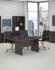 Bush Business Furniture 72W x 36D Boat Shaped Conference Table with Wood Base | Position 21