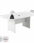 Bush Business Furniture 72W x 36D Boat Shaped Conference Table with Wood Base | Position 34