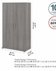Bush Business Furniture Universal Tall Clothing Storage Cabinet with Doors and Shelves