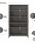Bush Business Furniture Universal Tall Clothing Storage Cabinet with Doors and Shelves