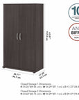 Bush Business Furniture Universal Tall Clothing Storage Cabinet with Doors and Shelves