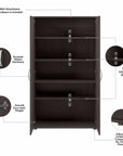 Bush Business Furniture Universal Tall Clothing Storage Cabinet with Doors and Shelves