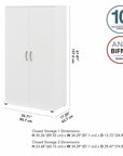Bush Business Furniture Universal Tall Clothing Storage Cabinet with Doors and Shelves