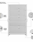Bush Business Furniture Universal Tall Clothing Storage Cabinet with Doors and Shelves
