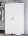 Bush Business Furniture Universal Tall Clothing Storage Cabinet with Doors and Shelves
