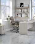 Office by kathy ireland® Echo L Shaped Bow Front Desk with Mobile File Cabinet