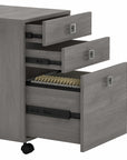 Office by kathy ireland® Echo L Shaped Bow Front Desk with Mobile File Cabinet