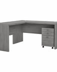 Office by kathy ireland® Echo L Shaped Desk with Mobile File Cabinet