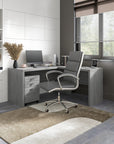 Office by kathy ireland® Echo L Shaped Desk with Mobile File Cabinet