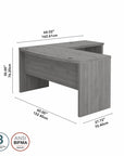 Office by kathy ireland® Echo L Shaped Bow Front Desk