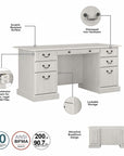 Bush Furniture Saratoga Executive Desk with Drawers