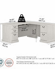 Bush Furniture Saratoga L Shaped Computer Desk with Drawers