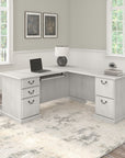 Bush Furniture Saratoga L Shaped Computer Desk with Drawers