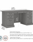 Bush Furniture Saratoga Executive Desk with Drawers