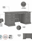 Bush Furniture Saratoga Executive Desk with Drawers