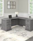 Bush Furniture Saratoga L Shaped Computer Desk with Drawers