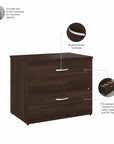 Bush Business Furniture Hybrid 2 Drawer Lateral File Cabinet with Shelves