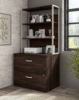 Bush Business Furniture Hybrid 2 Drawer Lateral File Cabinet with Shelves