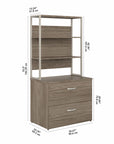Bush Business Furniture Hybrid 2 Drawer Lateral File Cabinet with Shelves