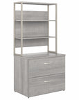 Bush Business Furniture Hybrid 2 Drawer Lateral File Cabinet with Shelves