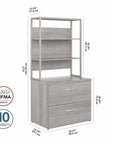 Bush Business Furniture Hybrid 2 Drawer Lateral File Cabinet with Shelves