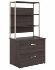 Bush Business Furniture Hybrid 2 Drawer Lateral File Cabinet with Shelves