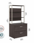 Bush Business Furniture Hybrid 2 Drawer Lateral File Cabinet with Shelves