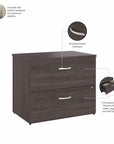 Bush Business Furniture Hybrid 2 Drawer Lateral File Cabinet with Shelves