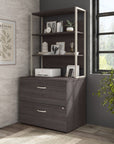 Bush Business Furniture Hybrid 2 Drawer Lateral File Cabinet with Shelves