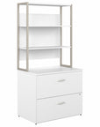 Bush Business Furniture Hybrid 2 Drawer Lateral File Cabinet with Shelves