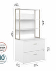 Bush Business Furniture Hybrid 2 Drawer Lateral File Cabinet with Shelves