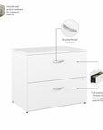 Bush Business Furniture Hybrid 2 Drawer Lateral File Cabinet with Shelves