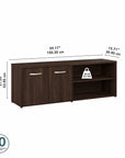 Bush Business Furniture Hybrid Low Storage Cabinet with Doors and Shelves