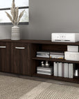 Bush Business Furniture Hybrid Low Storage Cabinet with Doors and Shelves